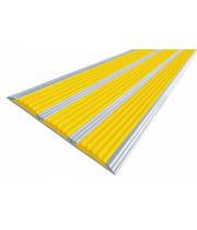 Алюминиевая полоса с 3 вставками 100 мм желтый 2м